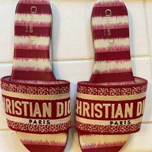 Dior red slippers size 36